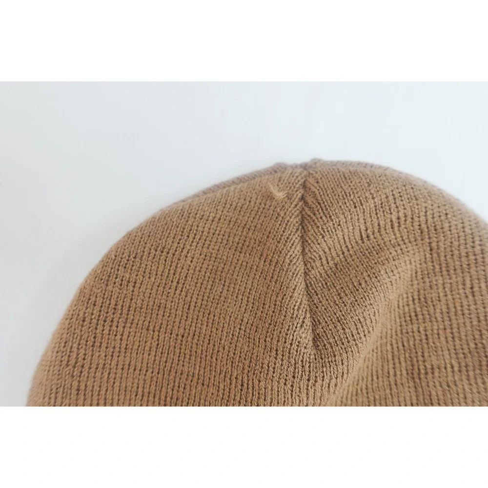 Buffalo Outdoors Brown‎ Knit Cuffed Beanie Hat Logo Patch Unisex Streetwear